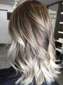 Ombre Balayage Babylights Platinum Blonde Ash Blonde Long Hair Layers Curly Hair in Austin Round Rock