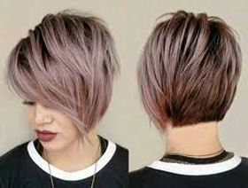 Ombre Balayage Purpleish Color Short Pixie Haircut Light Color Hair in Austin Round Rock