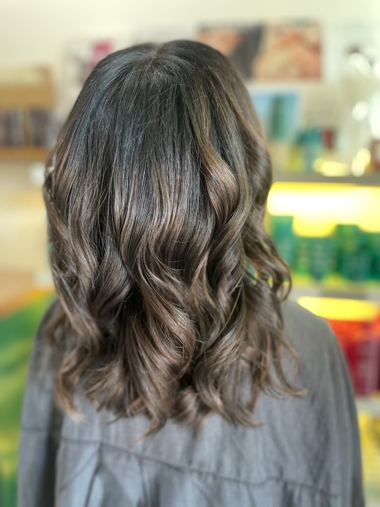 Natural hair color and balayage by Stephania