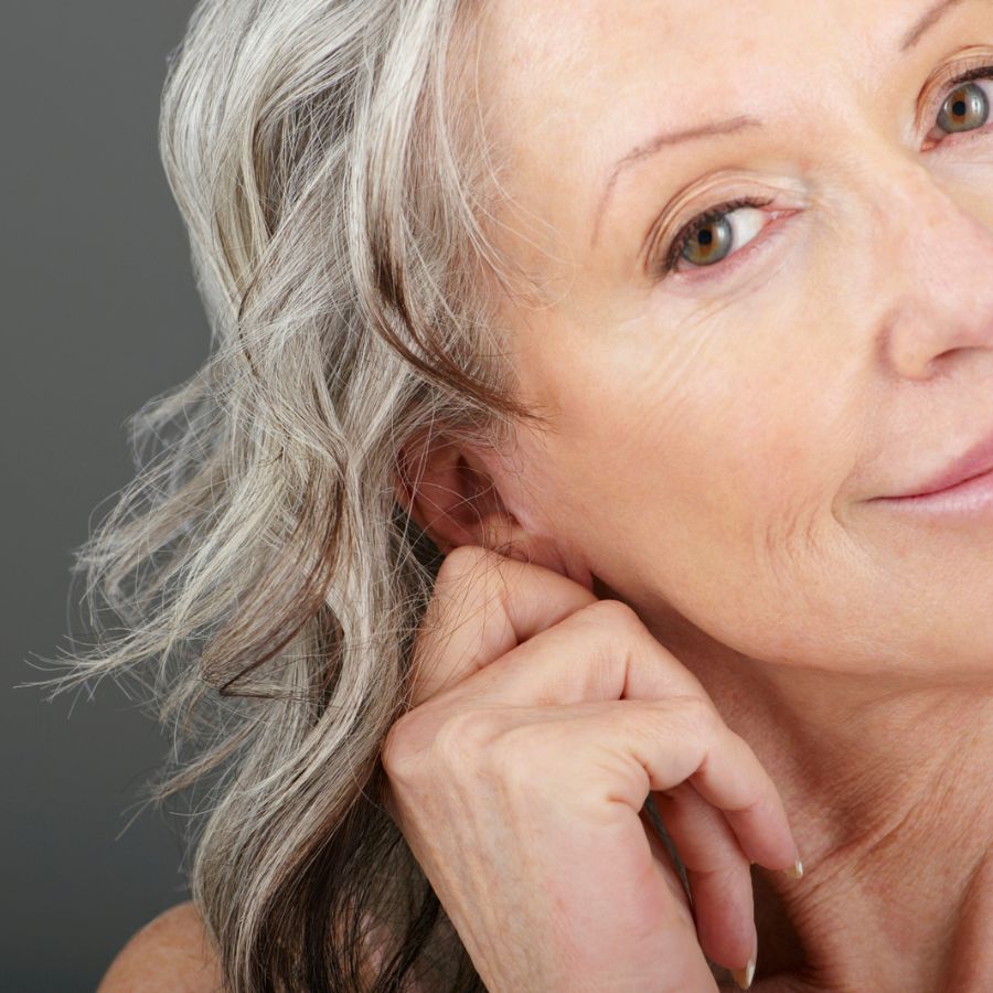 woman with grey hair